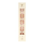 Pink floral taper candles with white daisy design for spring from Parte Haus party supply store in Bethesda Maryland