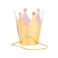 Gold pink crown hat for birthday celebration from Parte Haus party supply store in Bethesda Maryland