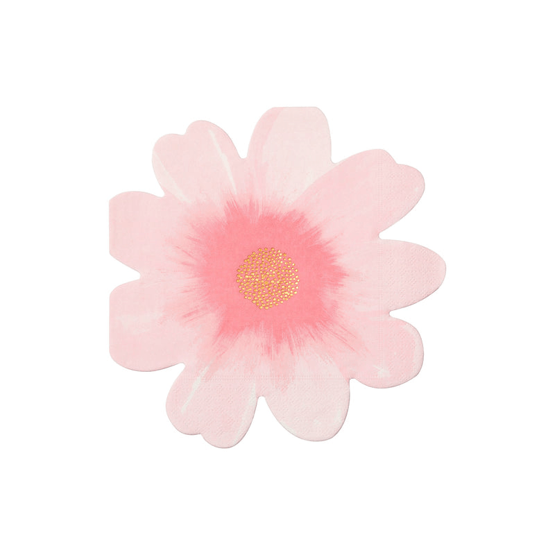 Pink flower shaped napkin spring floral theme from Parte Haus party supply store in Bethesda Maryland