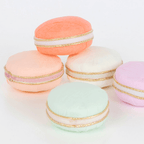 Pastel macaron favor box shaped decorations for birthday celebration from Parte Haus party supply store in Bethesda MD
