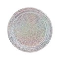 Silver glitter paper plate round design birthday from Parte Haus party supply store in Bethesda Maryland