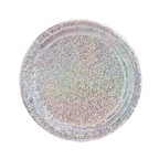 Silver glitter paper plate round design birthday from Parte Haus party supply store in Bethesda Maryland