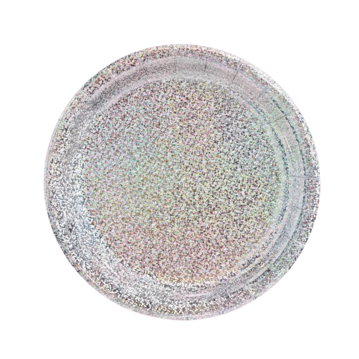 Silver Holographic Large Dinner Plates
