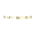 Gold banner happy birthday garland birthday theme from Parte Haus party supply store in Bethesda, Maryland.