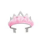 Pink princess tiara headband with lace and pearls birthday theme from Parte Haus party supply store in Bethesda MD.