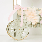 Ivory floral cart with gold trim and paper flowers for birthday from Parte Haus party supply store in Bethesda MD