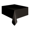 Black table cover rectangular for modern event from Parte Haus party supply store in Bethesda Maryland