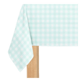 Light blue gingham tablecloth classic checkered design spring theme from Parte Haus party supply store in Bethesda MD