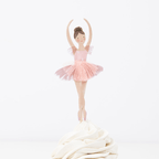 Pink ballerina cupcake topper with tulle tutu birthday theme from Parte Haus party supply store in Bethesda MD