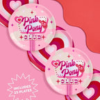 Pink Pink Pony Club plates with heart and cloud design for club theme from Parte Haus party supply store in Bethesda MD