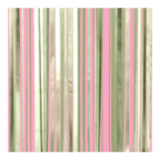 Pink and gold fringe curtain shiny metallic backdrop for birthday theme from Parte Haus party supply store in Bethesda MD