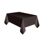Black tablecloth solid rectangular decor for birthday from Parte Haus party supply store in Bethesda Maryland