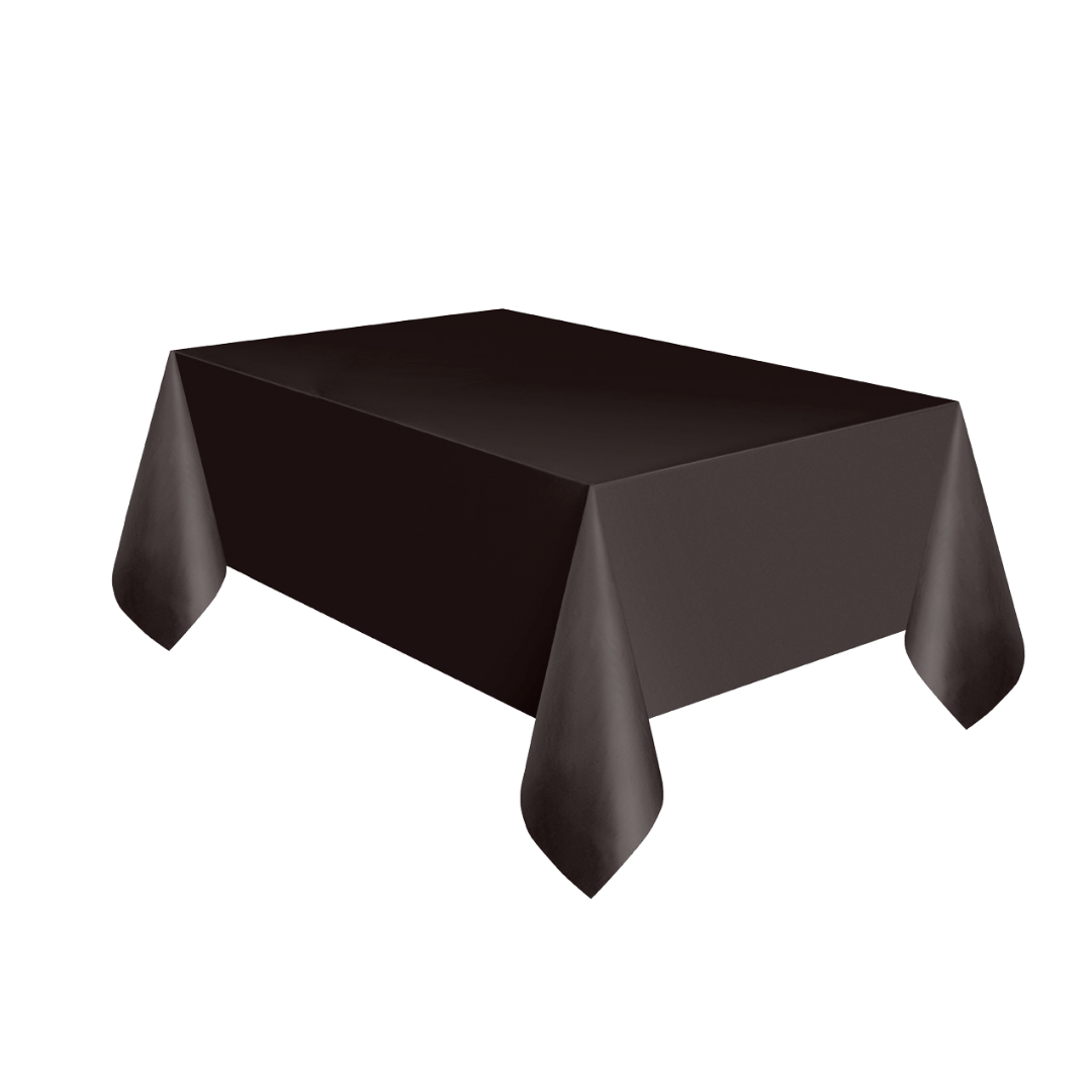 Black tablecloth solid rectangular decor for birthday from Parte Haus party supply store in Bethesda Maryland
