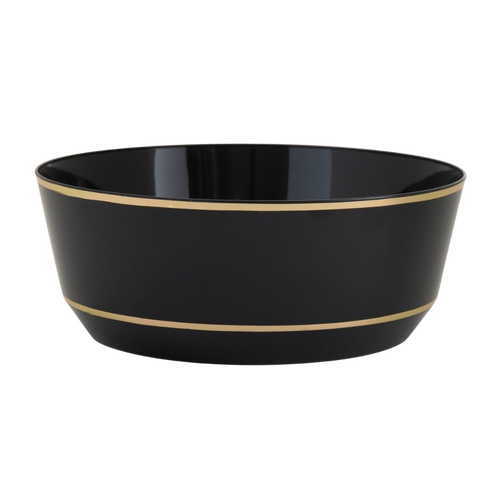 Black and gold bowl elegant tableware for celebration from Parte Haus party supply store in Bethesda Maryland