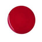 Red plate glossy round dinnerware for holiday from Parte Haus party supply store in Bethesda MD