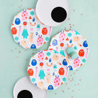 Colorful monster plates and eye plates for kids birthday from Parte Haus party supply store in Bethesda MD