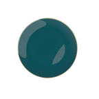 teal plate with gold rim classic dinnerware for celebrations from Parte Haus party supply store in Bethesda Maryland