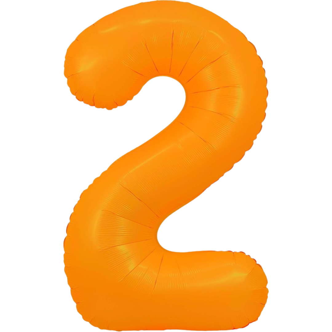 Neon Orange 0-9 Number Balloons, 34 in