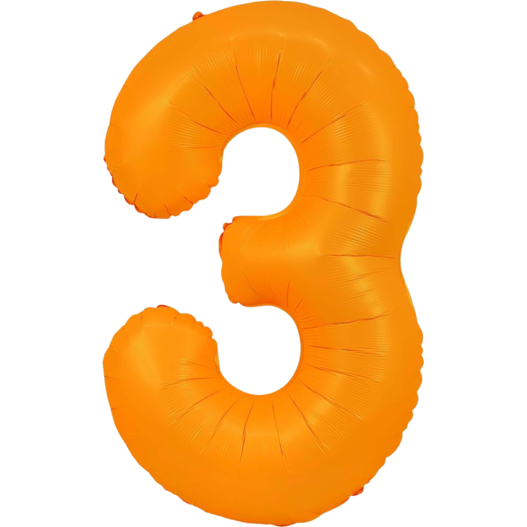 Neon Orange 0-9 Number Balloons, 34 in