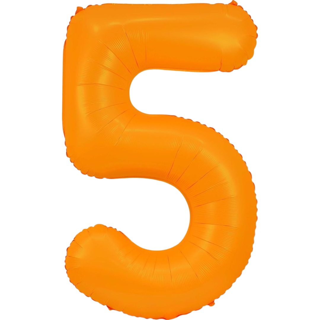 Neon Orange 0-9 Number Balloons, 34 in