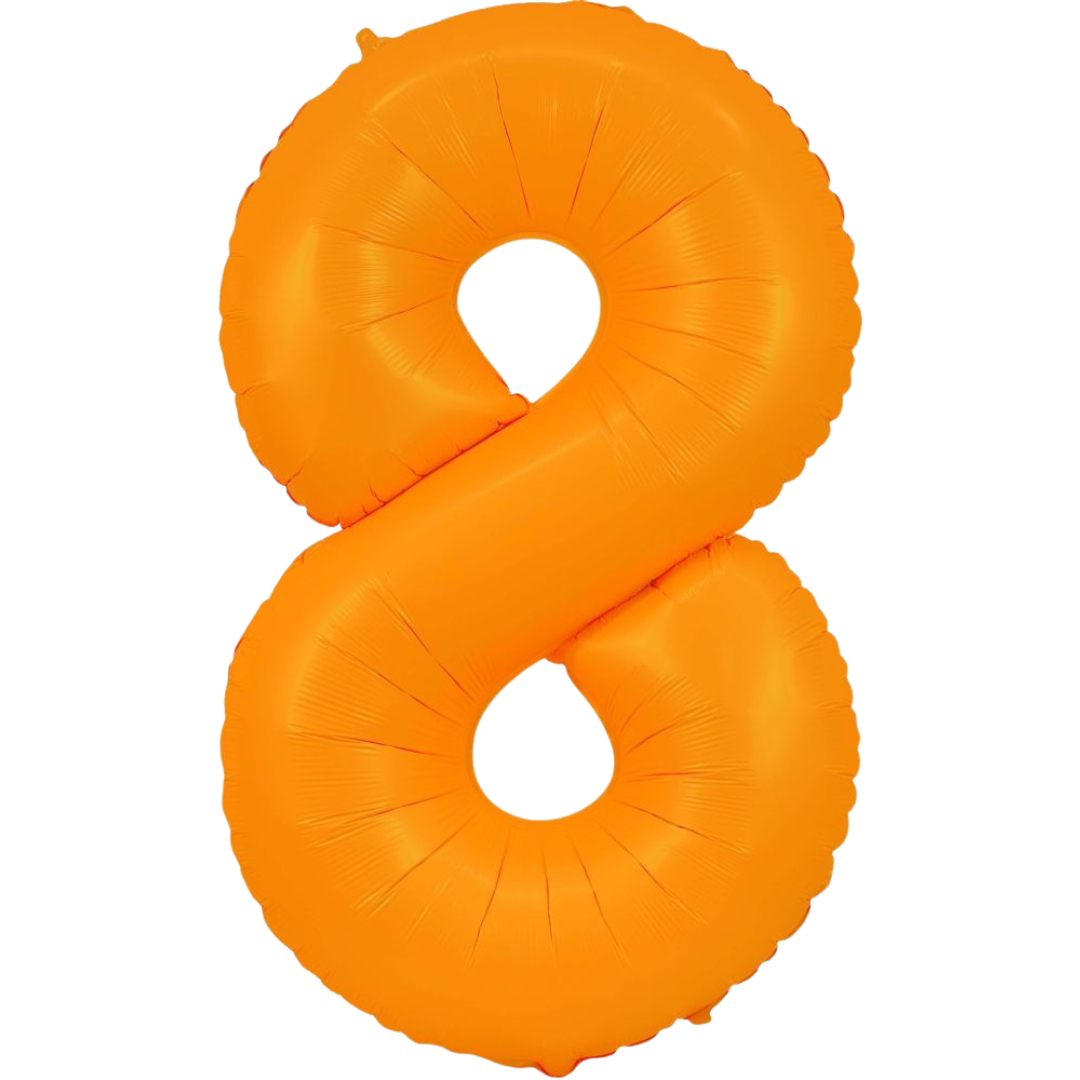Neon Orange 0-9 Number Balloons, 34 in
