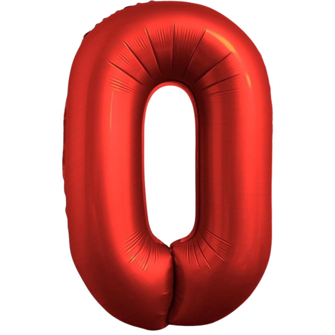 Chrome Red 0-9 Number Balloons, 34in