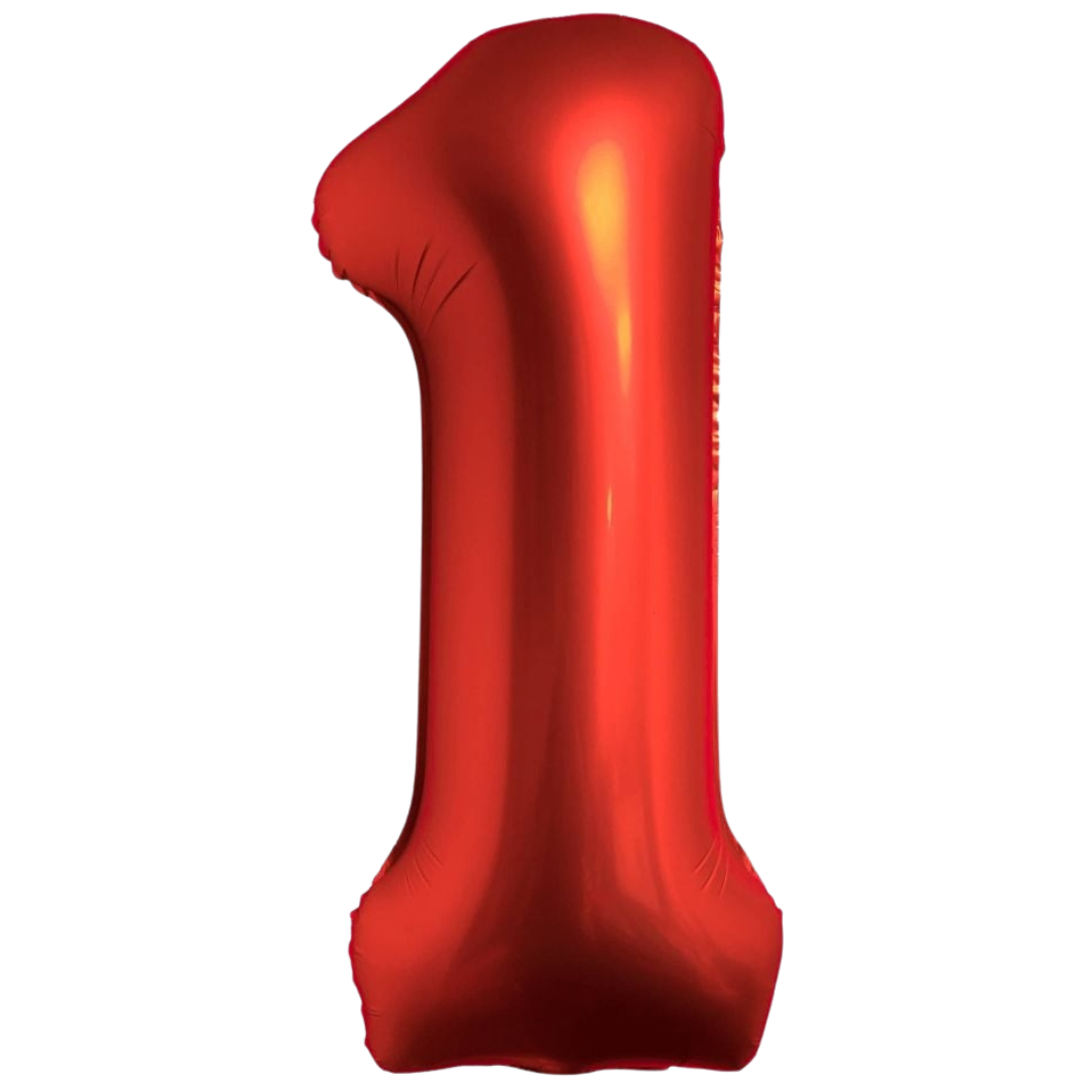 Chrome Red 0-9 Number Balloons, 34in
