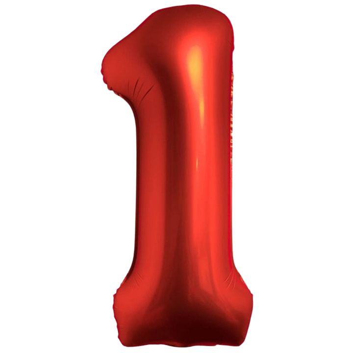 Chrome Red 0-9 Number Balloons, 34in