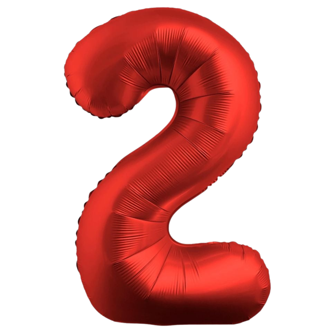 Chrome Red 0-9 Number Balloons, 34in