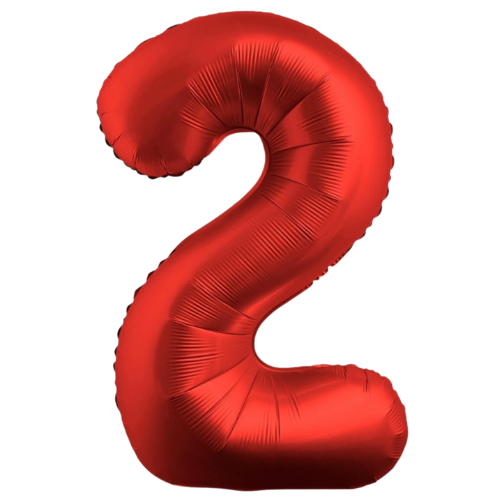 Chrome Red 0-9 Number Balloons, 34in