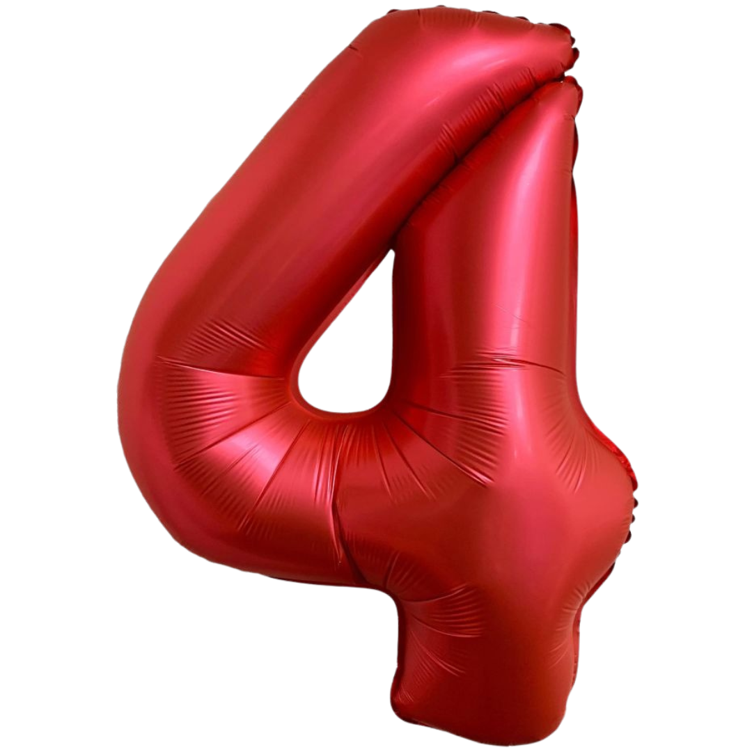 Chrome Red 0-9 Number Balloons, 34in