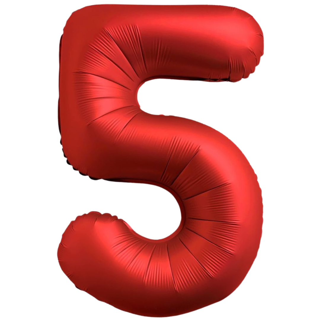 Chrome Red 0-9 Number Balloons, 34in