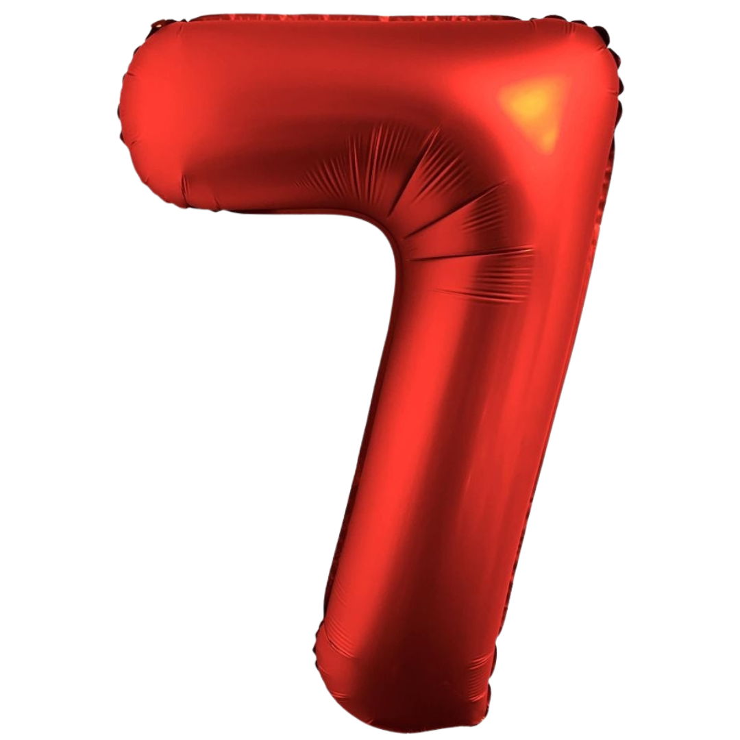 Chrome Red 0-9 Number Balloons, 34in