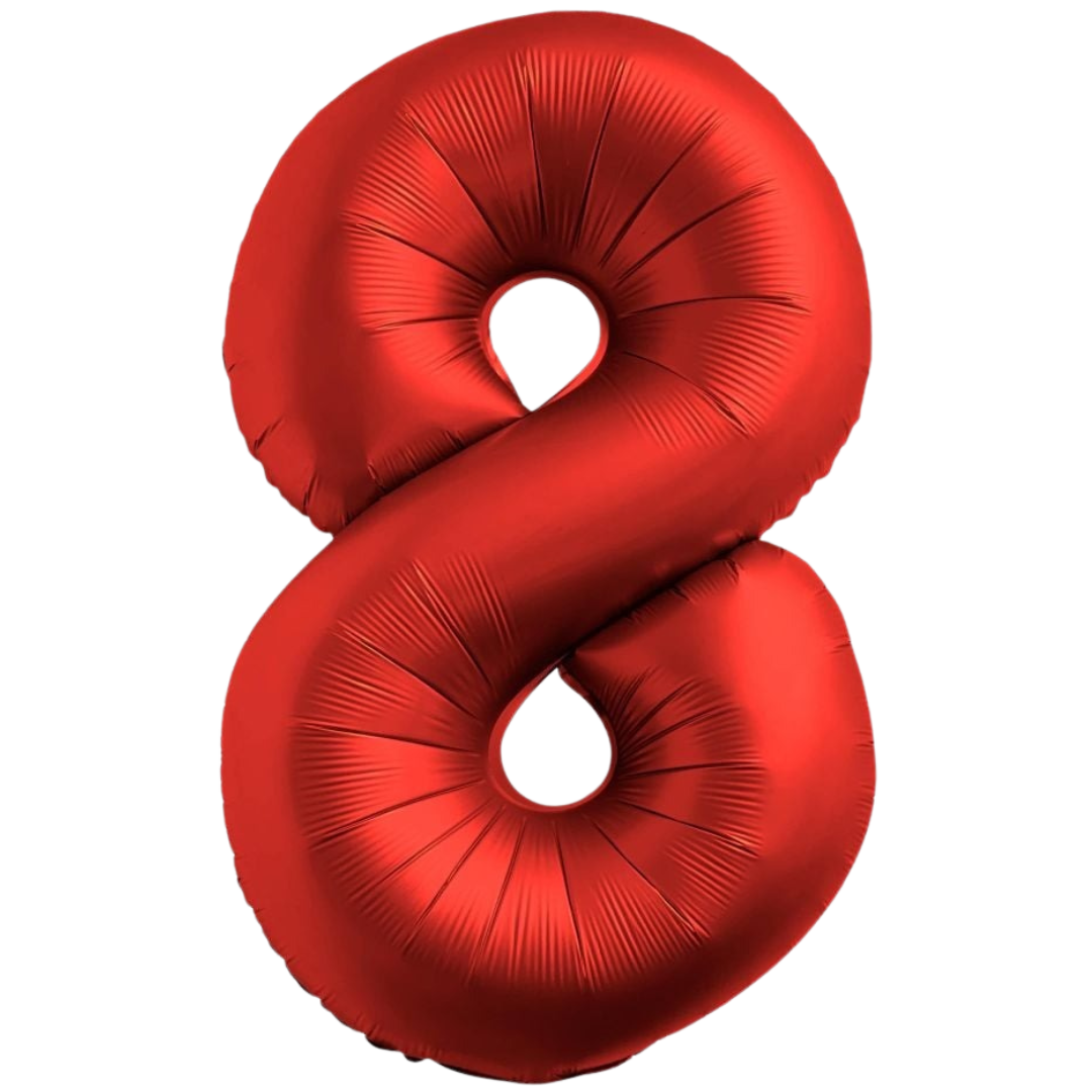 Chrome Red 0-9 Number Balloons, 34in