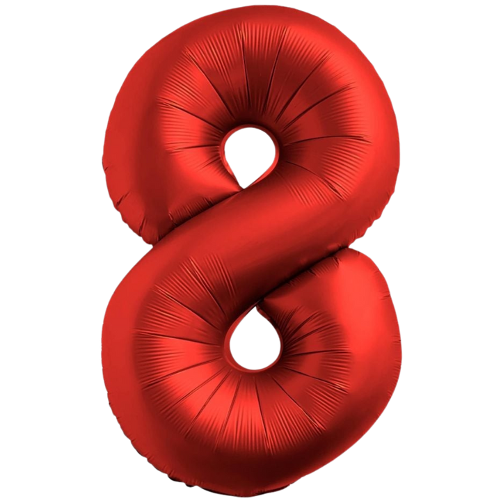 Chrome Red 0-9 Number Balloons, 34in
