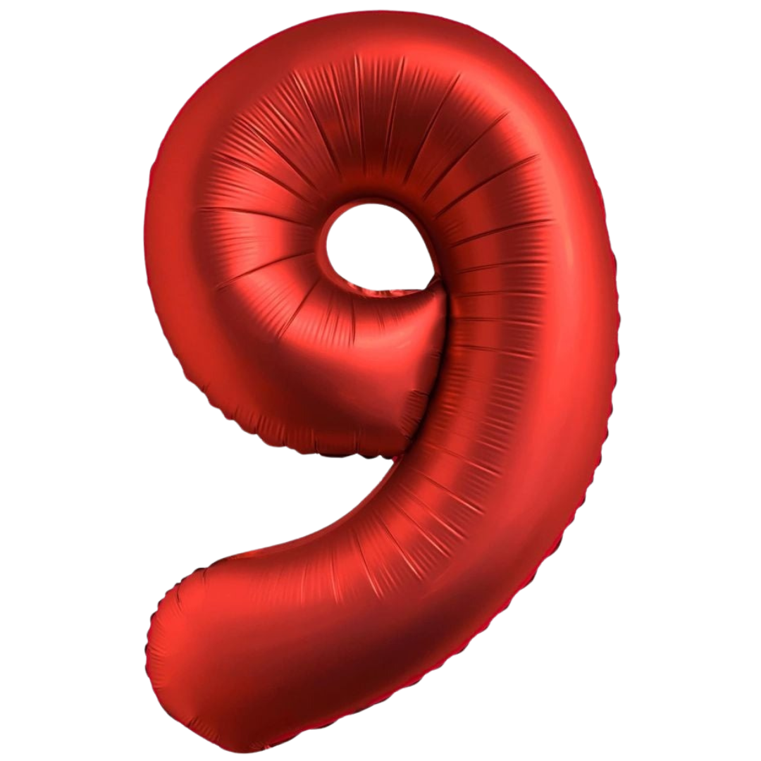 Chrome Red 0-9 Number Balloons, 34in