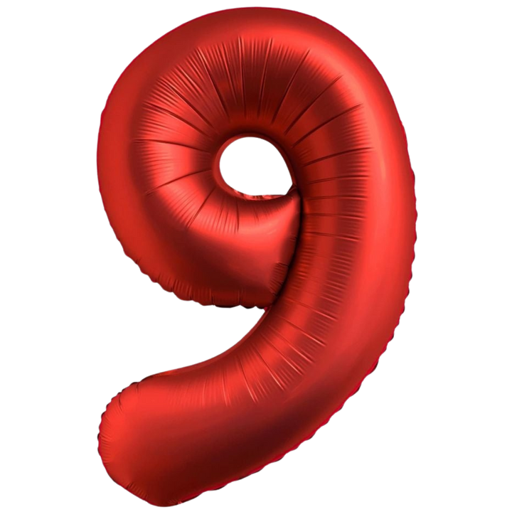 Chrome Red 0-9 Number Balloons, 34in