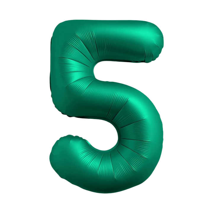 Chrome Green 0-9 Number Foil Balloons, 34in