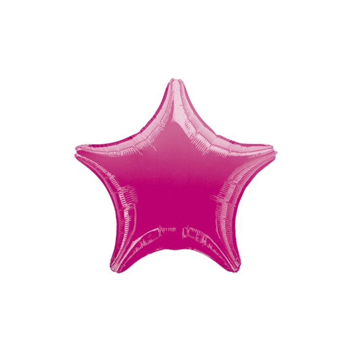 Fuchsia 18in star foil balloon for party décor from Parte Haus store in Bethesda, Maryland.