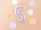 Purple Number 5 Foil Balloon, 28in