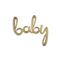 Gold balloon banner spelling baby for baby shower from Parte Haus party supply store in Bethesda Maryland