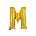 Gold letter M foil balloon birthday decoration from Parte Haus party supply store in Bethesda MD