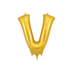 Gold letter V foil balloon for birthday from Parte Haus party supply store in Bethesda Maryland
