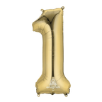 Gold number one foil balloon for birthday from Parte Haus party supply store in Bethesda Maryland