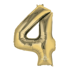Gold number 4 foil balloon for birthday from Parte Haus party supply store in Bethesda MD