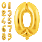 Gold number foil balloon shiny for birthday celebration from Parte Haus party supply store in Bethesda Maryland