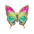Gold ombre butterfly foil balloon with rainbow wings for birthday from Parte Haus party supply store in Bethesda, MD.
