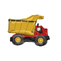 Gold red dump truck foil balloon for construction birthday from Parte Haus party supply store in Bethesda MD