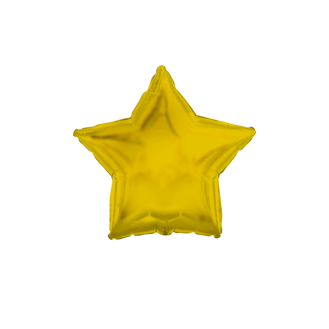 Gold star foil balloon shiny birthday decoration from Parte Haus party supply store in Bethesda Maryland