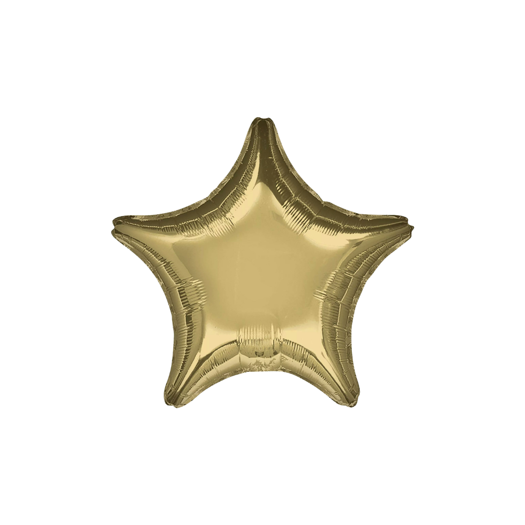 Gold star foil balloon shiny star shape for celebration from Parte Haus party supply store in Bethesda Maryland
